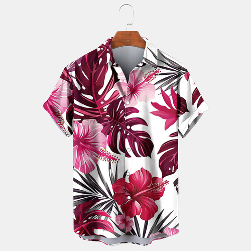 F Summer Fashion Casual Para Hombre Con Cuello Estampado Fes