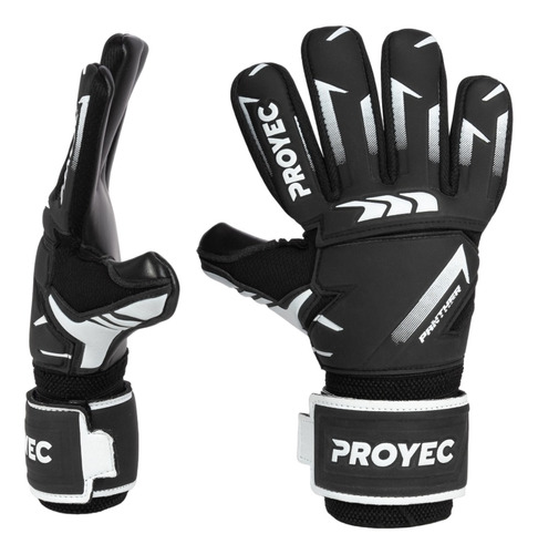 Guante Arquero Futbol Proyec Panther Black White Sky Blue