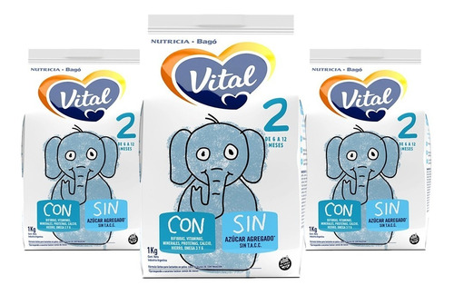 Vital 2 Leche De Formula Maternizada En Polvo Pouch 1kg X3un