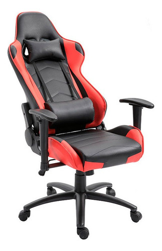 Silla Computadora Gamer Con Ruedas Ragnar Modo Descanso Color Rojo Material Del Tapizado Ecocuero