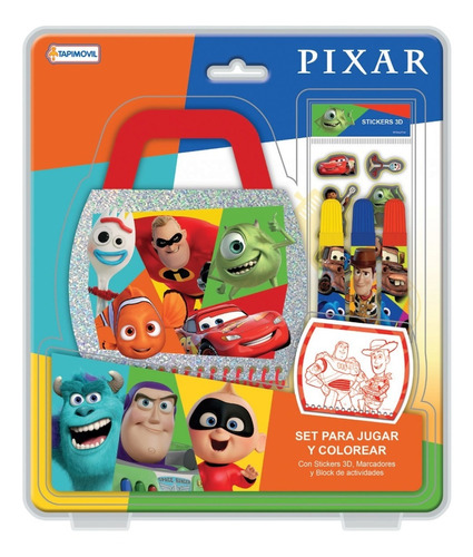 Disney Pixar Libro Para Pintar Con Fibras Y Stickers