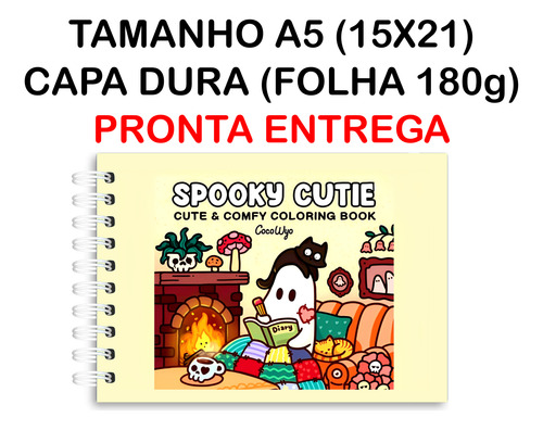 Spooky Cutie - Livro De Colorir 45 Folhas (papel 180g) Rosa Lisa