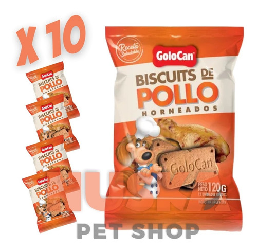 Golocan Biscuits De Pollo X 120 Gr X 10 Unidades Nuska