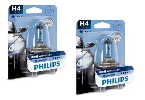 Lampara X2 Phillips H4 12v Efecto Xenón Blue Visión  