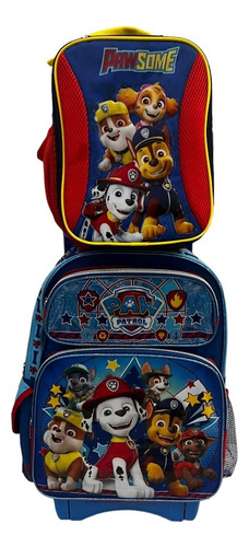 Paw Patrol Mochila Mod A17972 Llantas Gel Y Lonchera