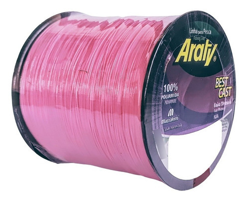 Linha Pesca Araty Best Cast Rosa 0,40 Mm 719 Metros 24,3 Lbs