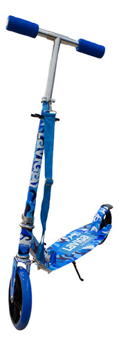 Scooter Patín Plegable Para Niñas Y Niños + Protecciones Color Negro Azul Camuflaje
