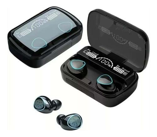 Audifonos Inalámbricos M10 Con Bluetooth 5.1 Tws Color Negro Luz Negro