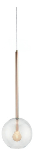 Pendente Metal Lustre Globo Cristal 20cm 1 X E27 Cor Cobre Rose Gold 110v/220v