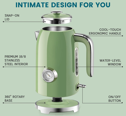 Susteas Hervidor Eléctrico Hervidor De Agua De Té Caliente Y