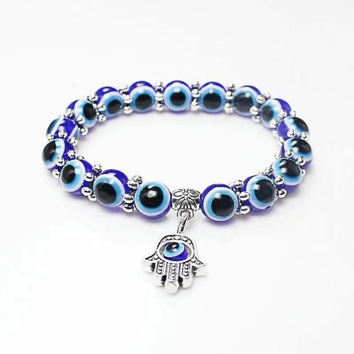 Pulsera Manito De Fatima Con Ojo Turco / Suerte Y Proteccion