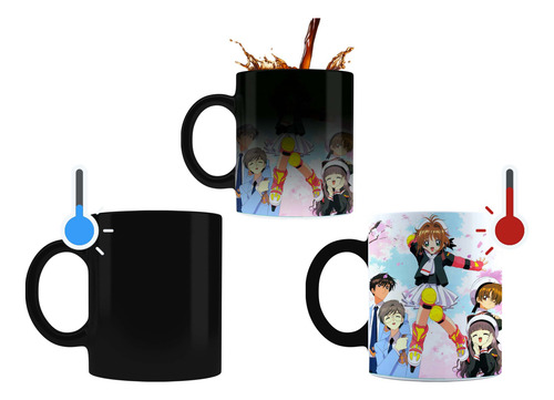 Sakura Card Captor Kinomoto Personajes Taza Magica T P E Negro