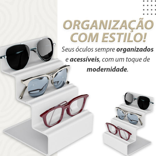Expositor De Óculos E Acessórios Escadinha Vitrine Display Cor Branco