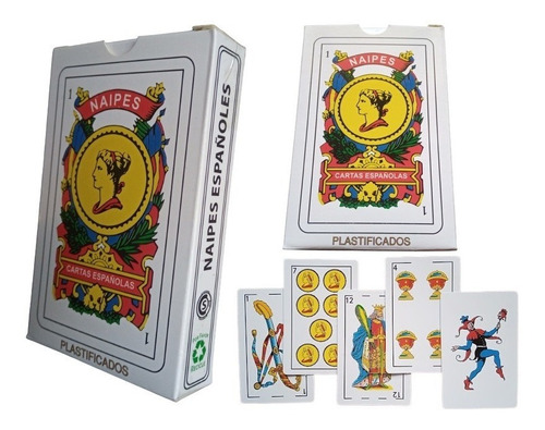 Imagen 1 de 5 de 20 Juegos De Cartas Mazo X 50 Naipes Españoles Plastificadas