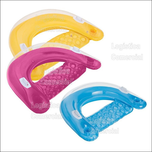 Imagen 1 de 9 de Silla Sillon Flotador Inflable 2 Porta Vasos + 2 Asas 58859