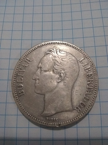 Moneda Antigua De Afuera Y Bolivar Año 1935 Plata Lei 900/ 