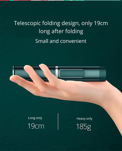 Imagen 8 de 10 de Trípode Bluetooth - Palo De Selfie Para Teléfono Móvil, Con
