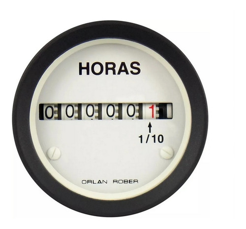 Horimetro Cuenta Horas Electrónico Orlan Rober 52mm Blanco