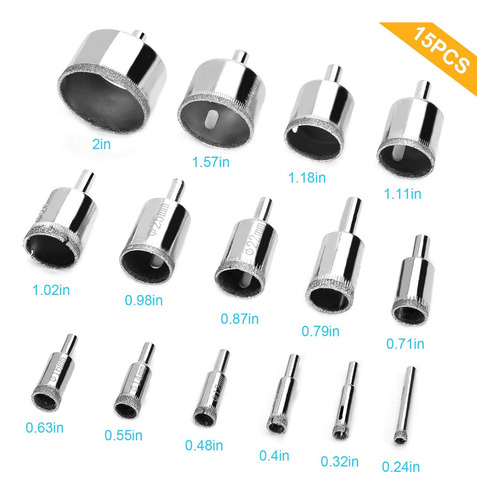 16 Pcs Brocas De Diamante Con Guía Para Cerámica