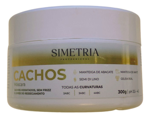 Máscara Profissional Cachos Simetria 300g Semi Di Lino