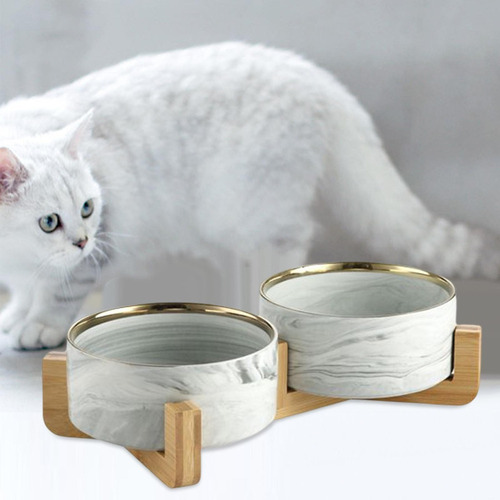 Tigelas Elevadas Para Gatos Suporte De Tigela Dupla Cinza