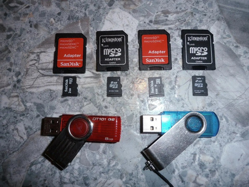 4 Cartões Sd 2gb, 4gb + 2 Pendrive 4gb, 8gb + Brinde, Frete!