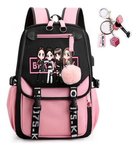 A Mochila Escolar Blackpink For Estudiantes Con Interfaz Usb