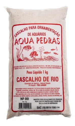 comprar Cascalho De Rio (quartzo) Nº 00 1kg  Substrato Para Aquário