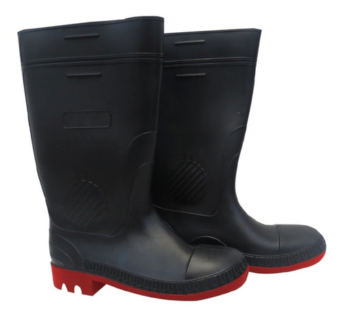 Bota Industrial Negra Suela Roja Lluvia Ecom