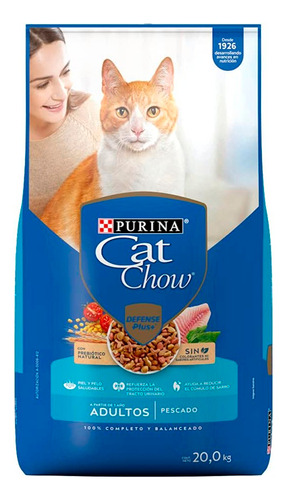 Cat Chow sabor mariscos bulto con 20kg 