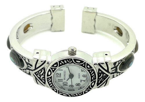 Reloj De Moda Con Brazalete De Metal Plateado Para Mujer Con