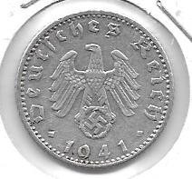 Moneda Alemania Reich 50 Pfennig Año 1940/3 Con Esvastica
