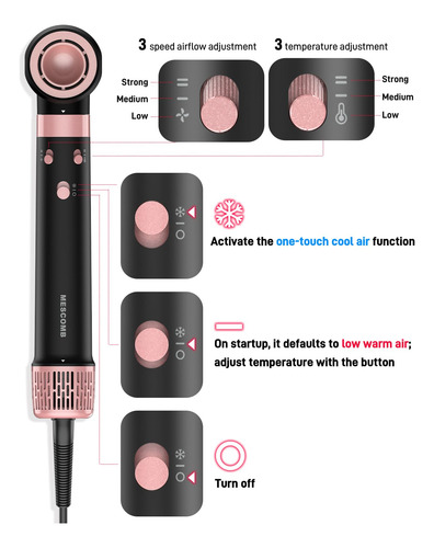 Secador De Pelo Y Rizador Air Styler Mescomb Ionic 3 En 1