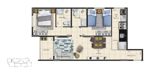 Imagem 4 de 5 de Apartamento Novo Pronto Com 2 Dormitórios À Venda, 54 M² Por R$ 284.000 - Mirim - Praia Grande/sp - Ap2084