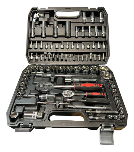 Kit 94 Pcs Jogo De Soquete Estriados 1/2 E 1/4 Com 4 A 32mm