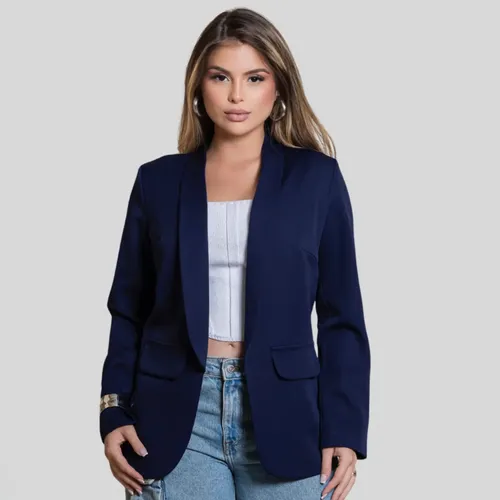 Blazer Feminino Alfaiataria Max Casual Social Elegante Chick