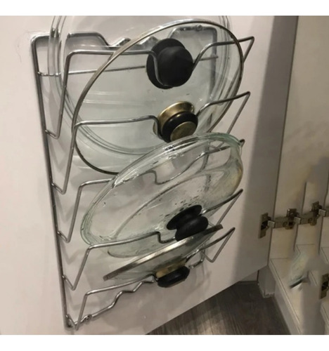 Soporte De Metal Para Colgar En La Pared Con Tapa Para Ollas