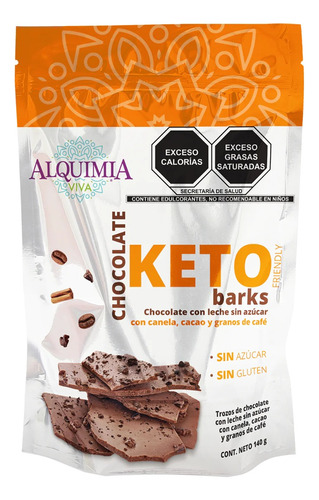 Keto Bark Chocolate Con Leche Sin Azúcar 140g