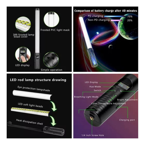 Barra De Luz Led Rgb Fotos Videos Iluminación Con Trípode