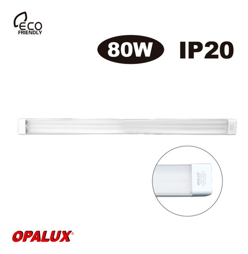 Regleta Led Luz Lineal Ledx4 Unidades Opalux 80w 120cmblanca