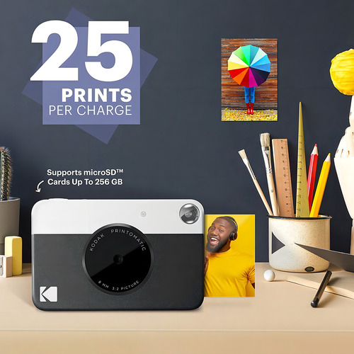 Kodak Printomatic Camara Instantanea - Impresora Portátil Color Negro