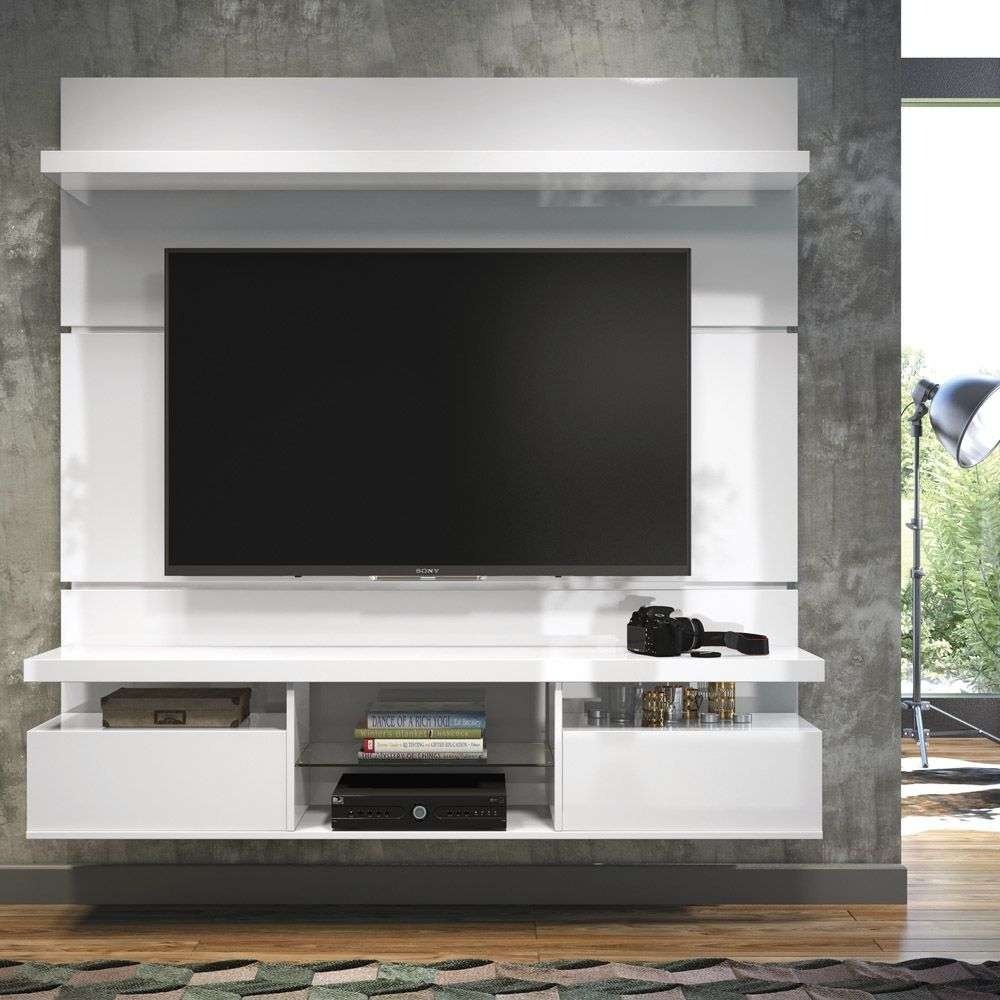 Mueble De Tv Flotante Con Panel Oculta Cables Ref: Mural23 | MUEBLES COFFEE