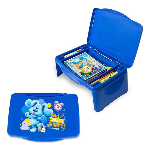 Blue39s Clues Kids Lap Desk Con Almacenamiento  Tapa Pl...