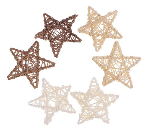 2x De Mimbre Con Forma De Estrella Natural Decoración De