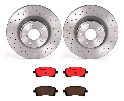 New Brembo Front Brake Kit Ceramic Pads X-drilled Disc R Ssg