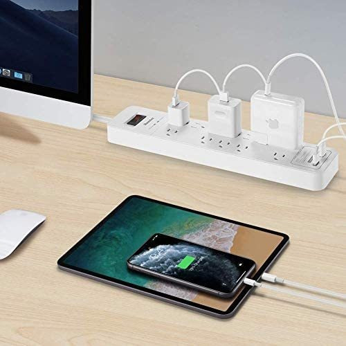 Enchufe Inteligente Marca Huntkey/12 Tomas/2 Usb/blanco