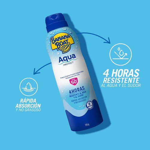 Bloqueador Solar Fps 50 Locion Aqua Protect Banana Boat 4hrs