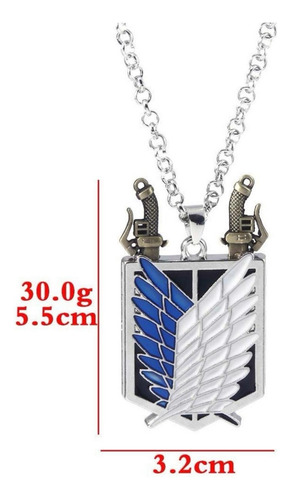 Collar Attack On Shingeki No Kyojin Se Extraen Espadas Plateado Azul