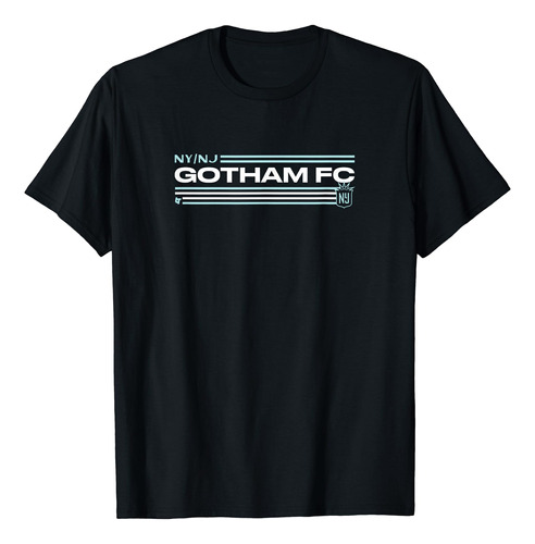 Nj/ny Gotham Fc: Stripes - Camiseta De Futbol Nj/ny, Negro -