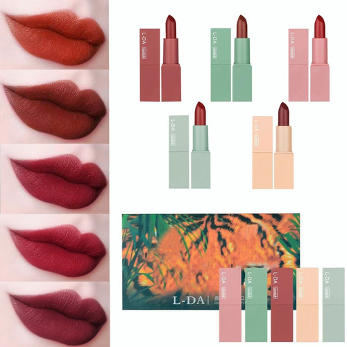 5 Pcs   Lipstick Set Maquillaje Pink Up